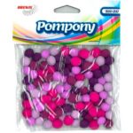 Pompony dekoracyjne mix fioletowy 100szt/10mm *4264*