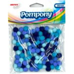 Pompony dekoracyjne mix niebieski 100szt/10mm *4288*
