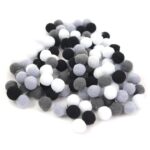 Pompony dekoracyjne mix szary 100szt/10mm *4295*