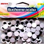 Ruchome oczka samoprzylepne okrągłe 12mm/80szt. *1591*