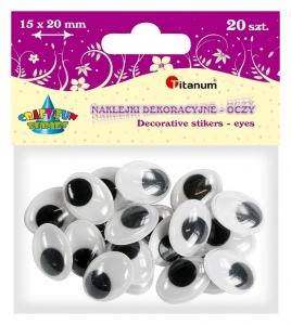 Ruchome oczka samoprzylepne owalne 15x20mm/20szt. *5312*