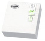 Serwetki GROSIK, dwuwarstwowe, składane, 33x33cm, 50 szt., białe*7756*