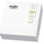 Serwetki GROSIK, dwuwarstwowe, składane, 33x33cm, 50 szt., białe*7756*