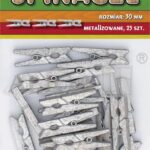 Spinacze kreatywne drewniane srebrne 25szt/3cm. *0615*