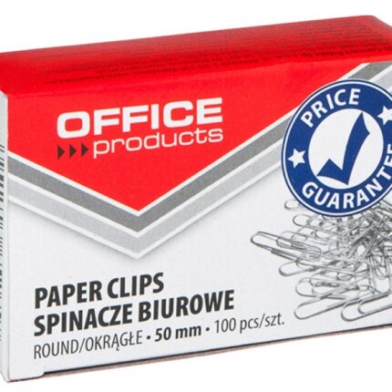 Spinacze okrągłe OFFICE PRODUCTS, 50mm, 100szt., srebrne*2657*