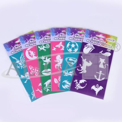 Szablony do twarzy i ciała mix 7 wzorów 10x16cm FAS-2021*2021*