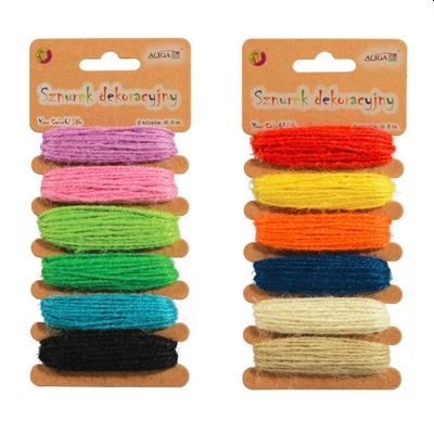 Sznurek dekoracyjny 6 kolorów x 5m *9094*