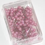 Szpilki ozdobne perłowe różowe 100szt. Rozmiar 22mm. *0497*