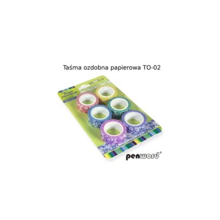 Taśma papierowa ozdobna kwiatki 15MMX5M 6SZT *5458*