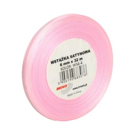Wstążka satynowa jasnoróżowa 6mm/32m. *3076*