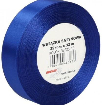 Wstążka satynowa niebieska 25mm/32m. *3670*