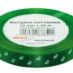 Wstążka satynowa ozdobna zajączki 12mm/22m. *8521*