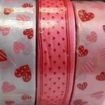 Wstążka satynowa serca 25mmx22m mix kolorów *6008*5971*5995*