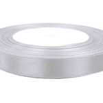 Wstążka satynowa srebrna 12mm/32m. *6932*