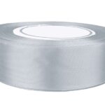 Wstążka satynowa srebrna 25mm/32m. *7127*