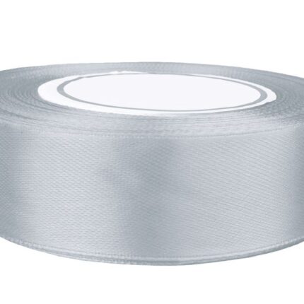 Wstążka satynowa srebrna 25mm/32m. *7127*