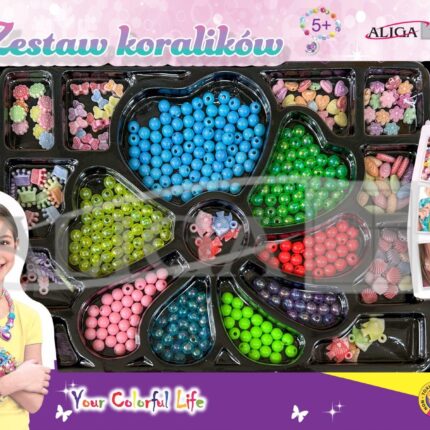 Zestaw koralików ok. 900szt, żyłka el.120cm, pud.32x27,5x3cm PJ-2012*2012*