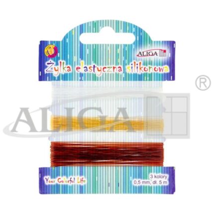 Żyłka elastyczna silikonowa mix 3 kolory 0,5mmx5m DA-7390*7390*