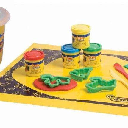 Ciastolina 4 kolory po 50 g , mata, radełka 3 szt, foremki 6 szt