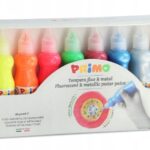 Farby Plakatowe Tempera 8x50ml (4 x fluo, 4 x metalizujące) Primo 2532FM8*9557*