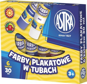 Farby plakatowe Astra 6 kolorów - tuba 30 ml, 83119900 *0256*