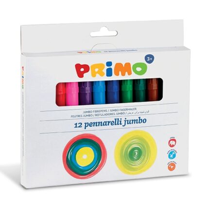 Flamastry PRIMO Jumbo 12 kol. O 7,6 mm kartonowe opakowanie z zawieszką 603JUMBO12*6036*