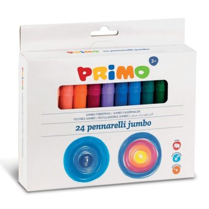 Flamastry PRIMO Jumbo 24 kol. O 7,6 mm kartonowe opakowanie z zawieszką 604JUMBO24*6043*