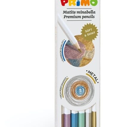 Kredki ołówkowe PRIMO Premium 6 kolorów metalizujących O 3,8 mm 5252MINAB6M *9571*