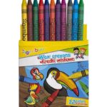 Kredki świecowe woskowe GIMBOO, 12szt., 8mm, mix kolorów 17242529-99 *1045*