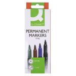 Marker do płyt CD/DVD Q-CONNECT, 1mm (linia), 4 szt., zawieszka, mix kolorów KF02304*3041*