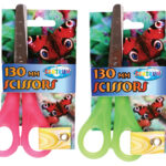 Nożyczki 130 mm z linijką na ostrzu mix kolorów*1826*