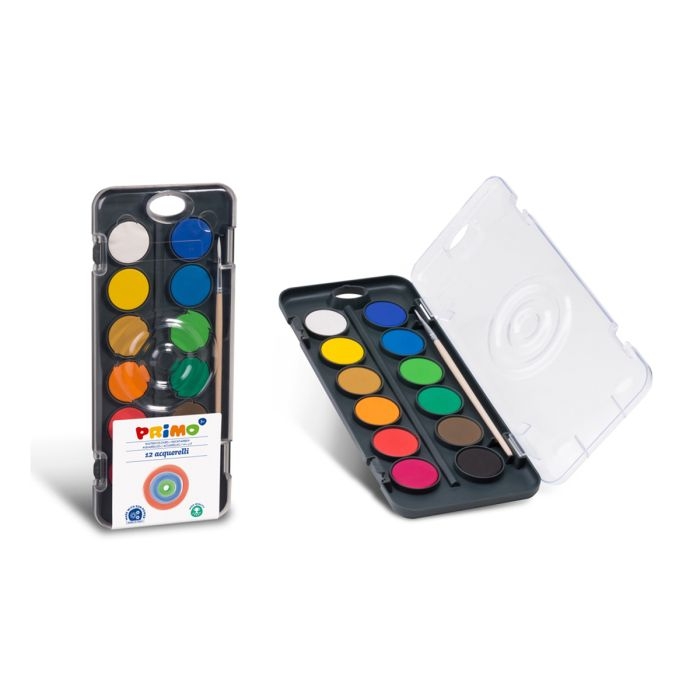 PROMO-Farby-wodne-PRIMO-w-pastylkach-12-kol.-sr.-pastylki-30mm-pedzelek-126A12FN1260.jpg PROMO Farby wodne PRIMO w pastylkach 12 kol. śr. pastylki 30mm + pędzelek 126A12FN*1260* - obrazek 1