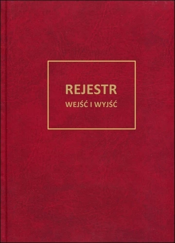 Rejestr wejść i wyjść (100 kartek A4, oprawa twarda, kolor oprawy wybierany losowo)