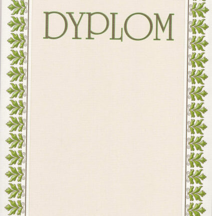 DYPLOMY WZÓR ZIELONE LISTKI/ECRU TŁO A4 10SZT*4012*