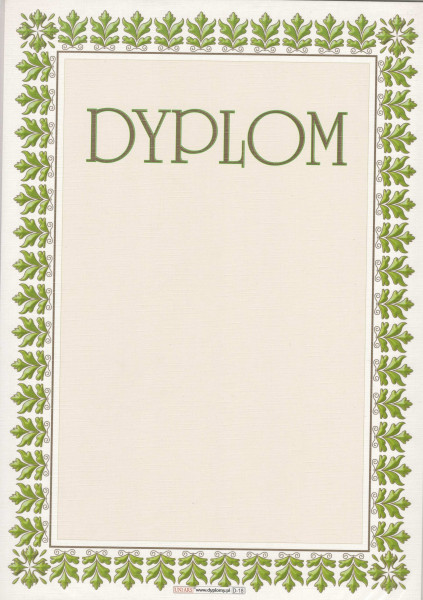 DYPLOMY WZÓR ZIELONE LISTKI/ECRU TŁO A4 10SZT*4012*
