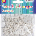 GWIAZDKI PLASTIKOWE DEKOR.PERŁOWE Z BROKATEM OP. 35 szt GW1667*1667*