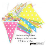Girlanda Flagi GK6 w kropki mix kolorów 27,5cmx6m*1886*