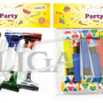 Gwizdek papierowy i metalizowany Party mix kolorów 6szt *8652*