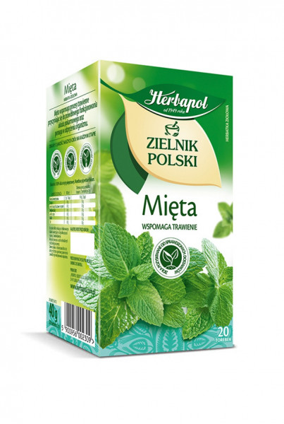 Herbata-HERBAPOL-ZIELNIK-POLSKI-mieta-20-torebek2309-.jpg Herbata HERBAPOL ZIELNIK POLSKI mięta (20 torebek)*2309* - obrazek 1