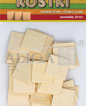 Kostki naturalne 50szt 25x25x1,6mm. *0639*