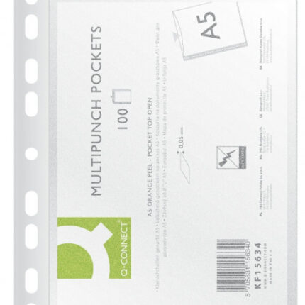 Koszulki na dokumenty Q-CONNECT, PP, A5, groszkowe, 50mikr., 100szt KF15634 *6340*