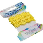 Kwiatuszki skórzany łańcuszek żółty KSL4*1492*