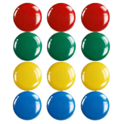 Magnesy na tablicę lub lodówkę mix kolorów MG-6059 śr.2cm 12szt *6059*