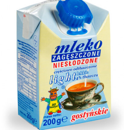 Mleko GOSTYŃ 4% zagęszczone niesłodzone LIGHT 200g*1121*