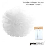 Ozdoba papierowa pompon biały 25cm 3szt*8961*