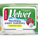 PAPIER TOALETOWY CELULOZOWY VELVET RUM&ALOE, NAWILŻANY, 48 LISTKÓW,BIAŁY*7692