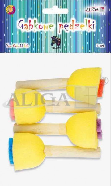 PĘDZELKI GĄBKOWE PIECZĄTKI MIX WZORÓW OP. 4 SZT ROZM 40mm PG3744*3744*