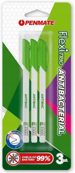 PENMATE DŁUGOPIS FLEXI TRIO ANTIBACTERIAL 3SZT LISTER*4956*