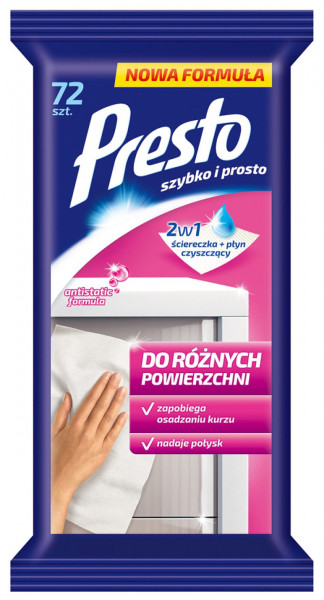 PRESTO-Sciereczki-nawil.do-roznych-powierzchni-2w1-72-szt1477-.jpg PRESTO Ściereczki nawil.do różnych powierzchni 2w1 72 szt*1477* - obrazek 1