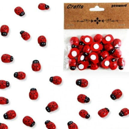 PROMO DEKORACJE DREWNIANE DDR-01 BIEDRONKI 14x19mm a'24 *1381*1398*